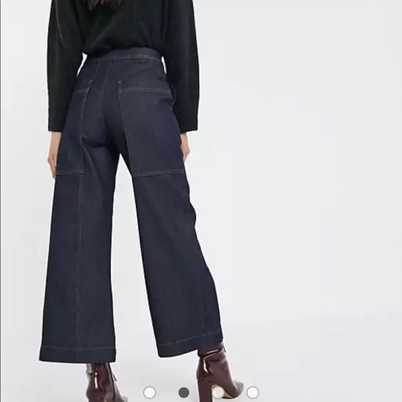 ASOS WHITE wide leg jeans with stitch detail - Picture 2 of 7